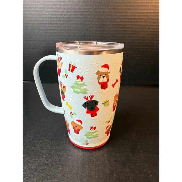 Swig Life 18oz Santa Paws Holiday Travel Mug 15 Dogs Breeds - Picture 5 of 14